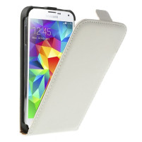 Кожен калъф FLIP за Samsung Galaxy S5 mini G800 бял